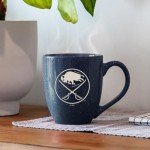 Rico Industries NHL Hockey Buffalo Sabres Navy 16 oz Team Color Laser Engraved Speckled Ceramic Coffee Mug