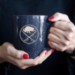 Rico Industries NHL Hockey Buffalo Sabres Navy 16 oz Team Color Laser Engraved Speckled Ceramic Coffee Mug
