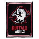 Sleep Squad Buffalo Sabres Goat Head Logo 60 x 80 Raschel Plush Blanket an NHL Super-Soft Throw