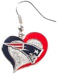 NFL New England Patriots Swirl Heart Earrings