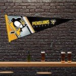 Rico Industries NHL Hockey Pittsburgh Penguins Primary 12" x 30" Felt Wall Décor Pennant - Great for Home/Bed Room/Man Cave Décor