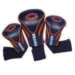 Team Golf NFL Chicago Bears Contour Golf Club Headcovers (3 Count) Numbered 1, 3, & X, Fits Oversized Drivers, Utility, Rescue & Fairway Clubs, Velour lined for Extra Club Protection