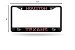 Rico Industries NFL Football Houston Texans Black Chrome Frame with Plastic Inserts 12" x 6" Car/Truck Auto Accessory