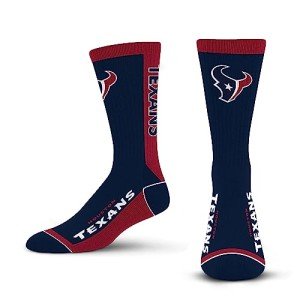 For Bare Feet NFL HOUSTON TEXANS MVP Crew Sock Team Color Large