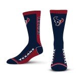 For Bare Feet NFL HOUSTON TEXANS MVP Crew Sock Team Color Large