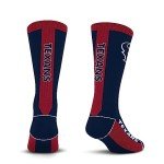 For Bare Feet NFL HOUSTON TEXANS MVP Crew Sock Team Color Large