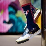 For Bare Feet NFL HOUSTON TEXANS MVP Crew Sock Team Color Large