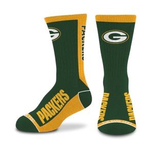 For Bare Feet NFL GREEN BAY PACKERS MVP Crew Sock Team Color Youth