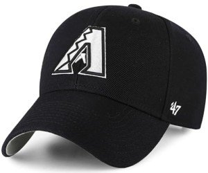 47 MLB Black White Outline Primary Logo MVP Adjustable Structure Hat, Adult One Size Fits All - Arizona Diamondbacks - Black