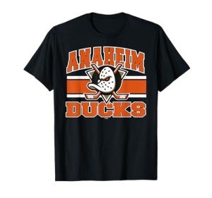 Anaheim Ducks Stripe Black Officially Licensed T-Shirt