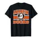 Anaheim Ducks Stripe Black Officially Licensed T-Shirt