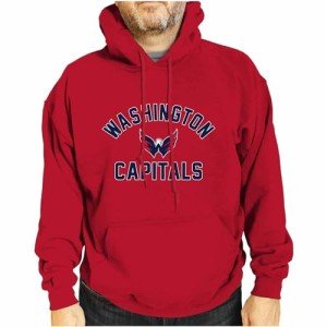 Wright & Ditson Adult NHL Gameday Hooded Sweatshirt - Officially Licensed - Fleece Hockey Pullover - Unisex Hoodie (Washington Capitals - Red, Large)