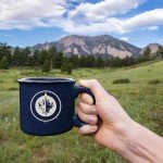 Rico Industries NHL Hockey Winnipeg Jets Navy Speckle 12oz Laser Engraved Campfire Mug