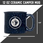 Rico Industries NHL Hockey Winnipeg Jets Navy Speckle 12oz Laser Engraved Campfire Mug