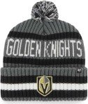 47 NHL Unisex-Adult Team Color Officially Licensed Primary Logo Bering Sport Knit Cuffed Pom Beanie Cold Weather Hat - Las Vegas Golden Knights Gray