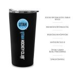 Rico Industries NHL Hockey Utah Hockey Club 18oz Soft Touch, Easy Grip Tumbler