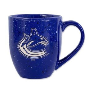 Rico Industries NHL Hockey Vancouver Canucks Royal 16 oz Team Color Laser Engraved Speckled Ceramic Coffee Mug