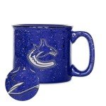 Rico Industries NHL Hockey Vancouver Canucks Royal Speckle 12oz Laser Engraved Campfire Mug