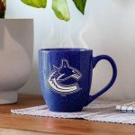Rico Industries NHL Hockey Vancouver Canucks Royal 16 oz Team Color Laser Engraved Speckled Ceramic Coffee Mug