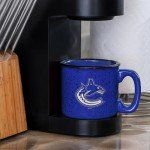 Rico Industries NHL Hockey Vancouver Canucks Royal Speckle 12oz Laser Engraved Campfire Mug