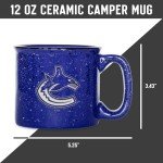 Rico Industries NHL Hockey Vancouver Canucks Royal Speckle 12oz Laser Engraved Campfire Mug