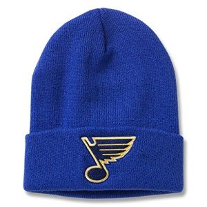 AMERICAN NEEDLE St. Louis Blues National Hockey League NHL Team Unisex Beanie Hat, Cuffed Knit Collection Headwear, Royal (21019A-SLB-ROY)