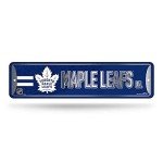 Rico Industries NHL Hockey Toronto Maple Leafs Metal Street Sign 4" x 15" Home Décor - Bedroom - Office - Man Cave,Silver
