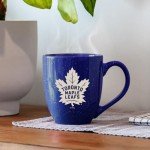 Rico Industries NHL Hockey Toronto Maple Leafs Royal 16 oz Team Color Laser Engraved Speckled Ceramic Coffee Mug