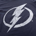 Calhoun NHL Surf & Skate Women's Distressed Print Fitted Crew Neck Premium T-Shirt (Tampa Bay Lightning, Medium)