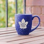 Rico Industries NHL Hockey Toronto Maple Leafs Royal 16 oz Team Color Laser Engraved Speckled Ceramic Coffee Mug