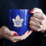 Rico Industries NHL Hockey Toronto Maple Leafs Royal 16 oz Team Color Laser Engraved Speckled Ceramic Coffee Mug