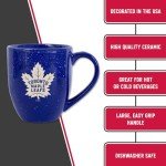 Rico Industries NHL Hockey Toronto Maple Leafs Royal 16 oz Team Color Laser Engraved Speckled Ceramic Coffee Mug