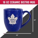 Rico Industries NHL Hockey Toronto Maple Leafs Royal 16 oz Team Color Laser Engraved Speckled Ceramic Coffee Mug