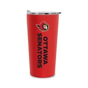 Rico Industries NHL Hockey Ottawa Senators 18oz Soft Touch, Easy Grip Tumbler