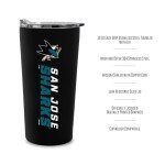 Rico Industries NHL Hockey San Jose Sharks 18oz Soft Touch, Easy Grip Tumbler