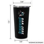 Rico Industries NHL Hockey San Jose Sharks 18oz Soft Touch, Easy Grip Tumbler
