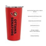 Rico Industries NHL Hockey Ottawa Senators 18oz Soft Touch, Easy Grip Tumbler