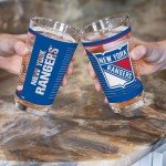 Rico Industries NHL Hockey New York Rangers 16 oz Pint Glasses with Digitally Printed Logo, Set of 2 Classic Drinking Glasses, for Fans, Dishwasher Safe