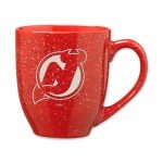 Rico Industries NHL Hockey New Jersey Devils Red 16 oz Team Color Laser Engraved Speckled Ceramic Coffee Mug
