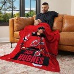 Northwest NHL New Jersey Devils Silk Touch Throw Blanket, 50" x 60", Jack Hughes