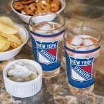 Rico Industries NHL Hockey New York Rangers 16 oz Pint Glasses with Digitally Printed Logo, Set of 2 Classic Drinking Glasses, for Fans, Dishwasher Safe