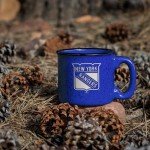 Rico Industries NHL Hockey New York Rangers Royal Speckle 12oz Laser Engraved Campfire Mug