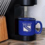 Rico Industries NHL Hockey New York Rangers Royal Speckle 12oz Laser Engraved Campfire Mug