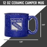 Rico Industries NHL Hockey New York Rangers Royal Speckle 12oz Laser Engraved Campfire Mug