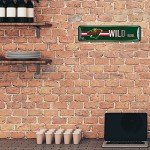 Rico Industries NHL Hockey Minnesota Wild Metal Street Sign 4" x 15" Home Décor - Bedroom - Office - Man Cave,Silver