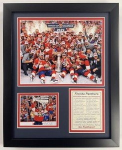 Florida Panthers | 2023-2024 Stanley Cup Champions | Framed Photo Collage | 2 Sizes and Styles | (Posed on Ice, 12"x15")