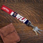 Rico Industries NHL Hockey Florida Panthers Standard Wrist Lanyard Key Chain, Cute Wristlet Strap Keychain Holder for Women Men Car Keys ID Badges Card Wallet Phone Camera