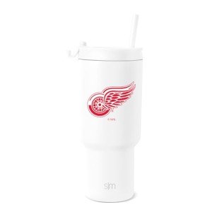 Simple Modern Officially Licensed NHL Detroit Red Wings 30 oz Tumbler with Flip Lid and Straws | Hockey Insulated Cup Stainless Steel | Gifts for Men Women | Trek Collection | Detroit Red Wings
