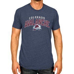 Wright & Ditson NHL Adult Powerplay Heathered Unisex T-Shirt - 100% Cotton - Tagless and Comfortable (Colorado Avalanche - Navy, X-Large)