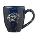 Rico Industries NHL Hockey Columbus Blue Jackets Navy 16 oz Team Color Laser Engraved Speckled Ceramic Coffee Mug